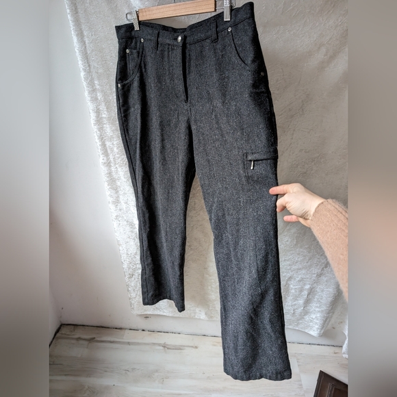 Vtg Woolrich Wool Blend Women's Lined Trousers Straight Leg Zip Pocket Woodlyn